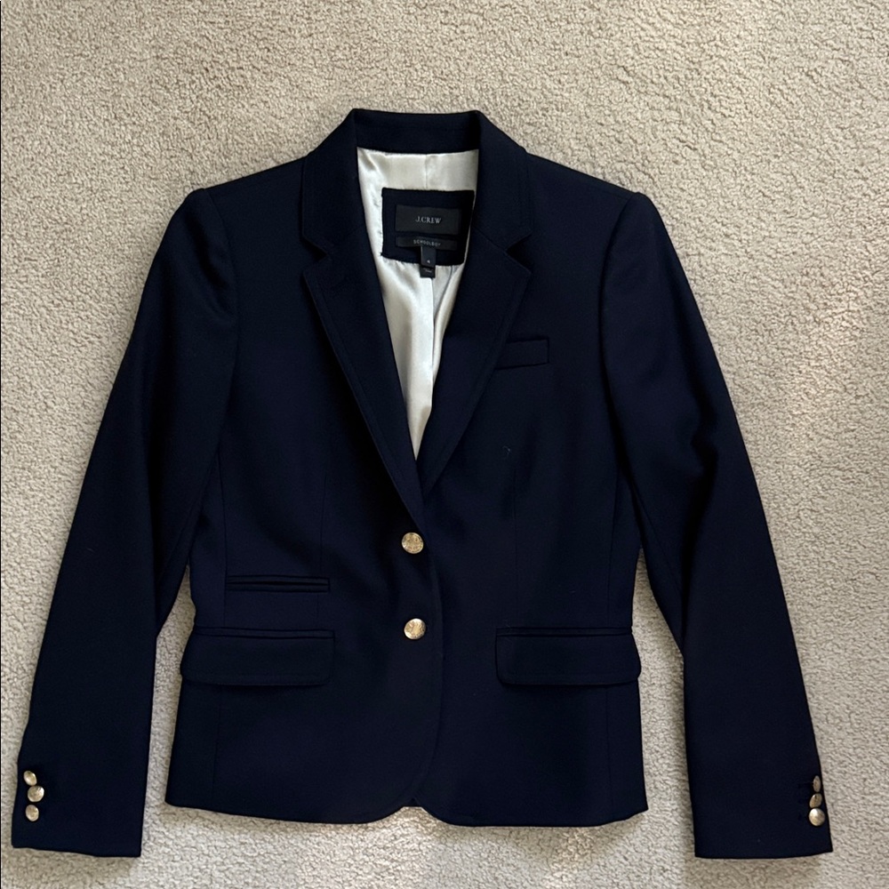 J. Crew Midnight Blazer with Gold Accents